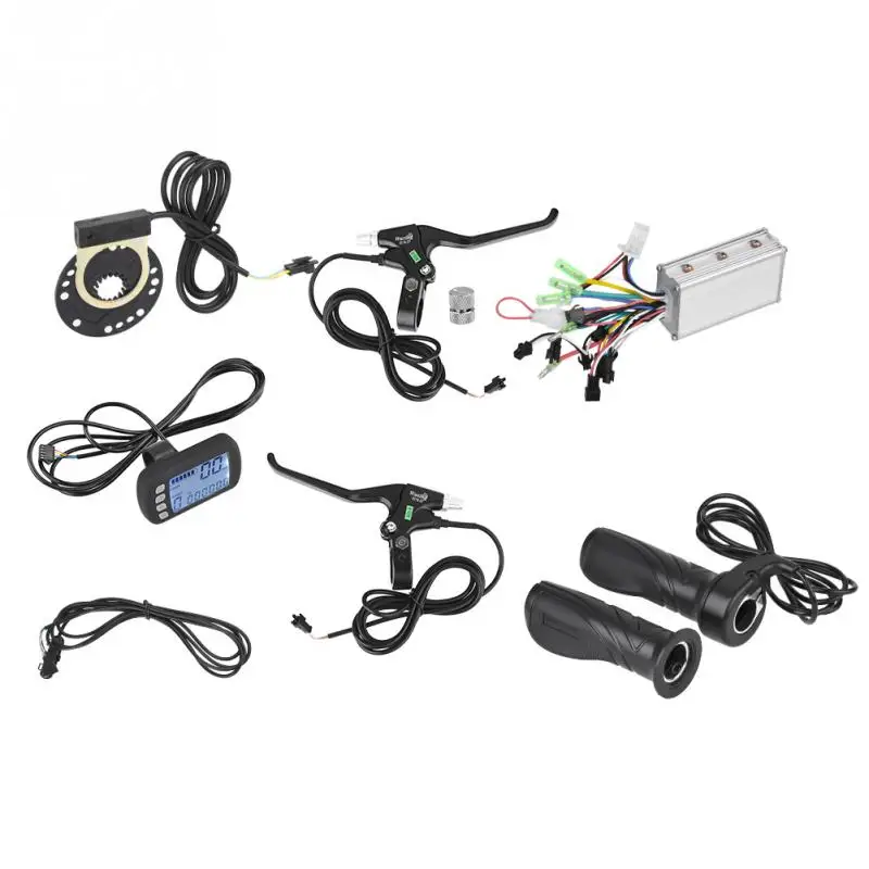 

36V/48V 250W/350W Brushless E-bike Bycicle Controller with LCD Panel Brake Throttle Hall Sensor Kit for Electric Bike Scooter