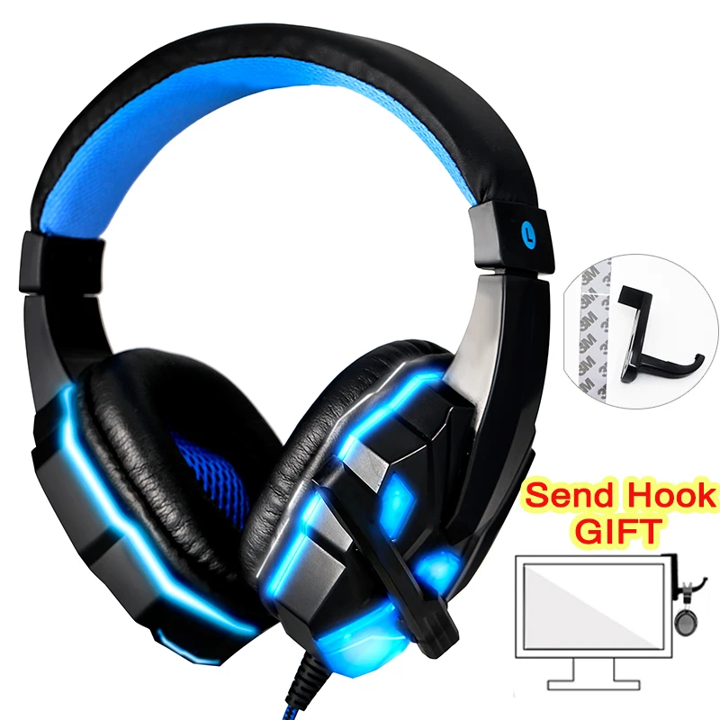 

SY830MV Gaming Headset For Gamer Wired Stereo Sound Noise Cancelling Heandphone For Computer Xbox One PS4 With Microphone &LED
