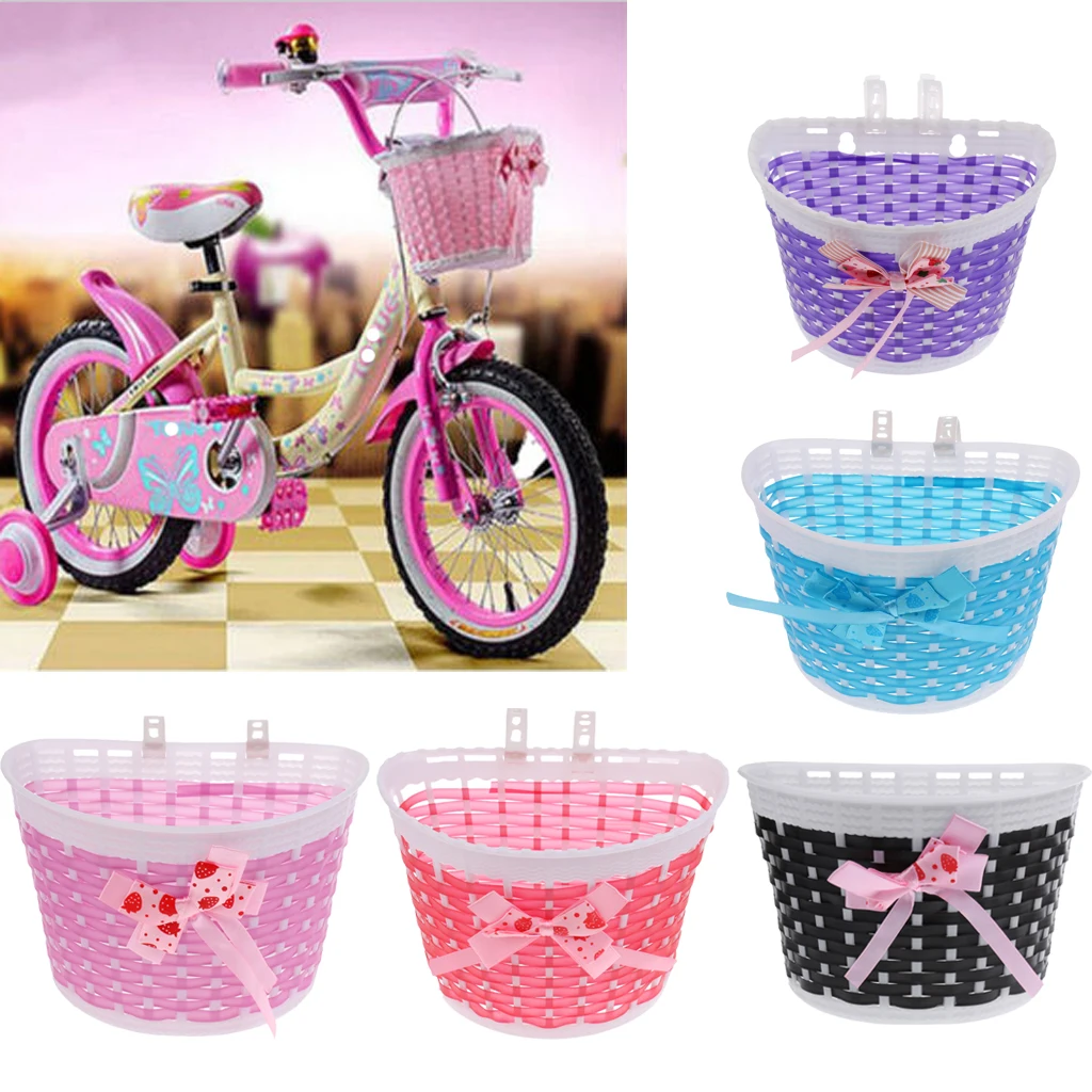 Bike Scooter Front Handlebar Girls Basket Childrens Shopping Storage Support