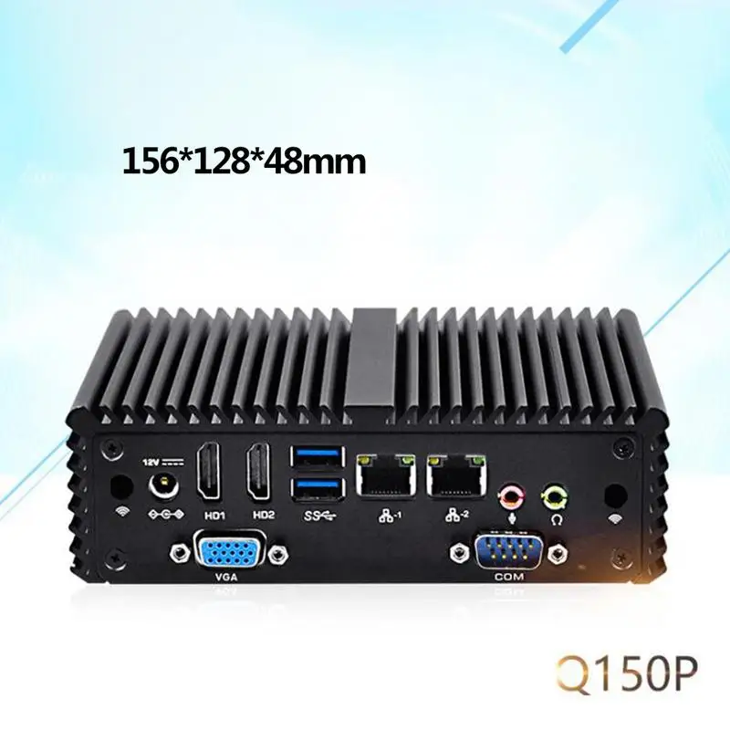 Mini PC J3160 N3150 N3160 Procesador Ventilador Micro Industrial serie SIM puerto Gigabit LAN RS232 HDMI Dual de la tarjeta de red