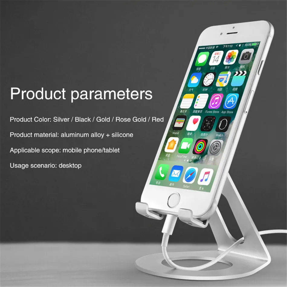 

Metal Mobile Phone Holder Stand for IPhone X 7 8 Plus Universal Tablet Desktop Stand for Samsung S9 Plus Bracket for Huawei P10
