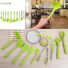 10 шт./компл. силиконовые Кухня Пособия по кулинарии набор посуды не липкий горшок термостойкие ложка-Лопатка ковш шпатель кухонная утварь для выпечки инструмент