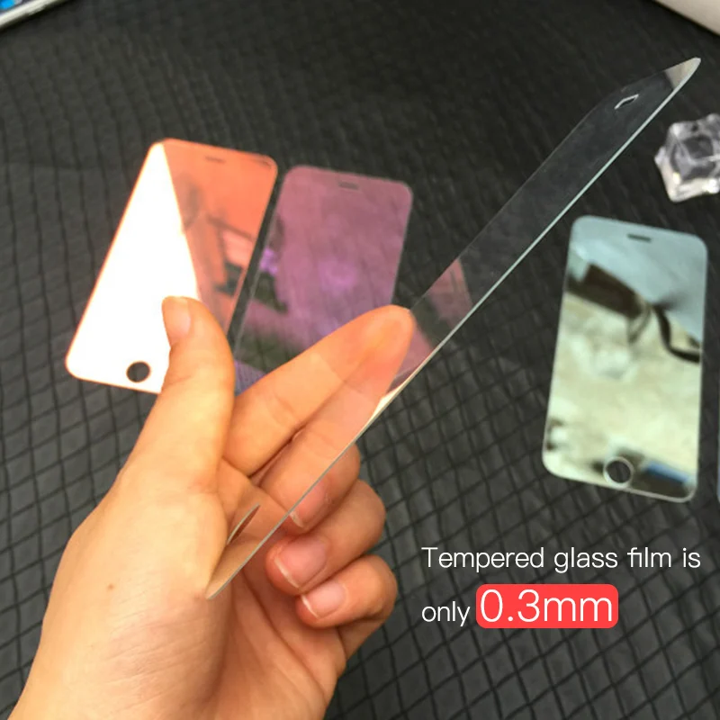 Зеркальное закаленное стекло для iPhone 7 Plus 8 6 6S 5 Полное покрытие изогнутая