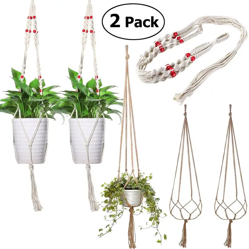 Us 8 26 40 Off 2pcs Plant Hanger Flower Pot Plant Holder For Indoor Outdoor Ceiling Deck Balcony Decorations In Basket Liners From Home Garden On