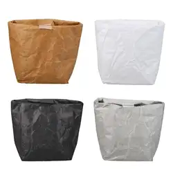 Складной водонепроницаемая крафт-бумага сумка для еды с теплоизоляцией Термальность Еда мешок пикника Еда сумки кулер раза Kraft Бумага