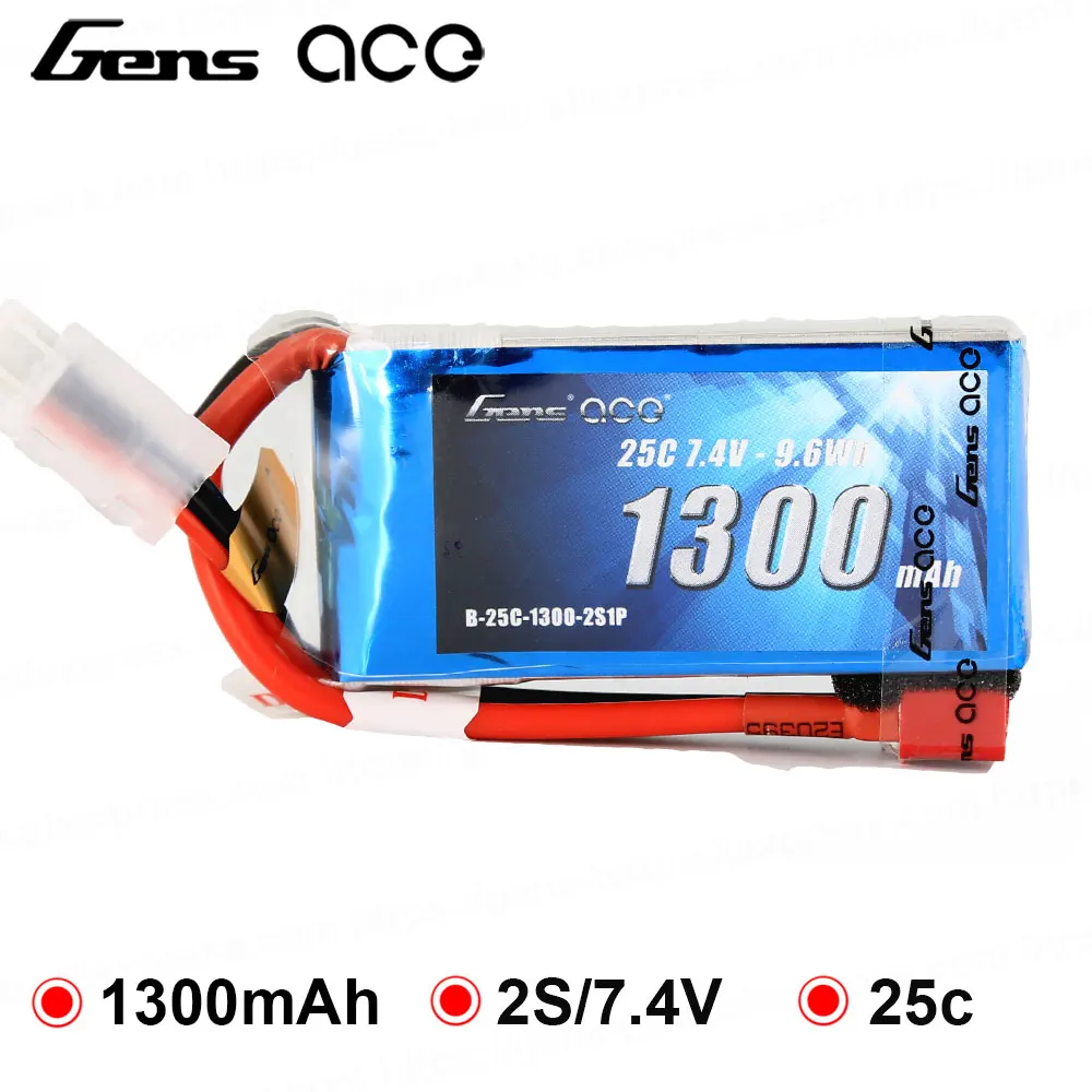 Аккумулятор Gens ace Lipo 7 4 в 1300 мАч 2S 25C аккумулятор для радиоуправляемого вертолета