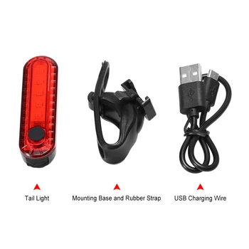 

Lixada MTB Road Bike Bicycle Taillight Waterproof 50 Lumens Rechargeable LED Bicycle Light 4 Flash Modes Safety Warning Lamp
