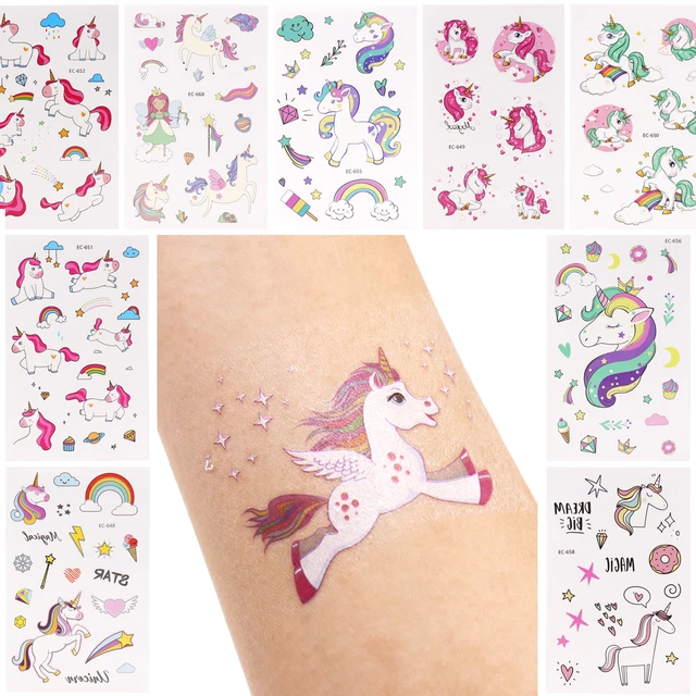 Nuovo Unicorno Autoadesivo Del Tatuaggio Del Fumetto Dei Capretti Dei Bambini Sv Nuovo Unicorno Autoadesivo Del Tatuaggio Del Fumetto Dei Capretti Dei Bambini Sv