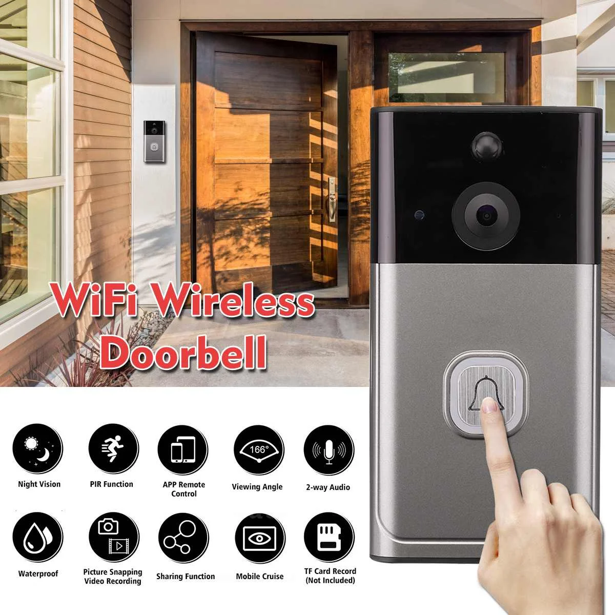 

WI-FI Video Camera Door WIFI Phone Camera For Movement detecting Wireless Security Video Recording Camera Two Way Talking