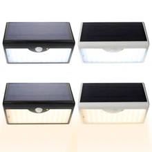 LED Induction Wall Lamp With Remote Control Solar Powered Light For Garden Courtyard