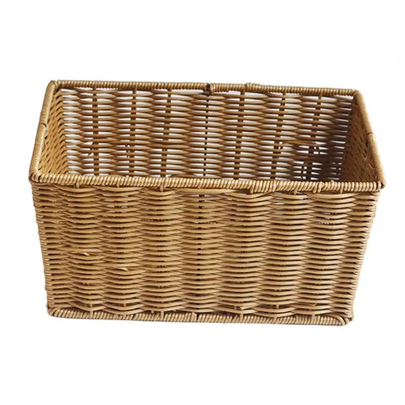 

1pcs Rattan Storage Basket Organizer Snack Basket Collecting Basket Container for Kitchen Bathroom Supermarket