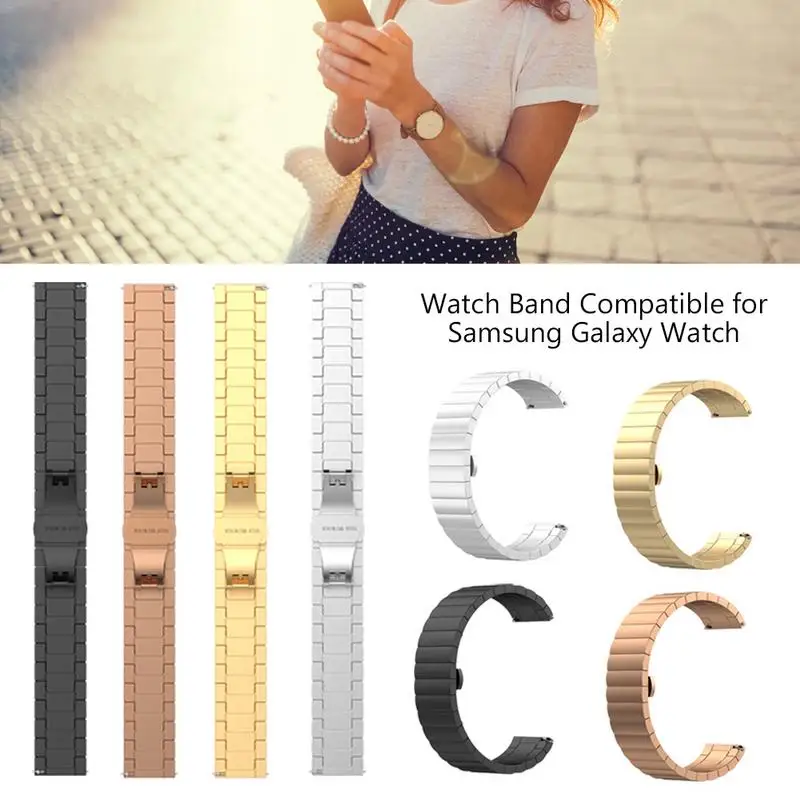

Watch Band Compatible For Samsung Galaxy Watch Active Band Solid Stainless Steel Metal Replacement Bracelet Strap