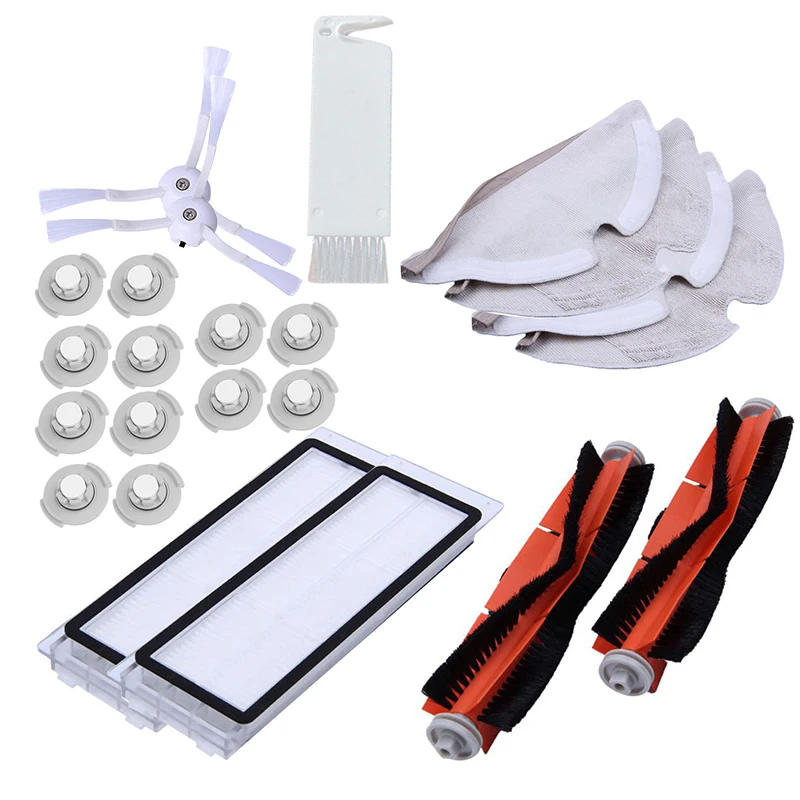 

Suitable For Xiaomi Roborock S50 S51 Vacuum Cleaner Spare Parts Kits Mop Cloths Wet Mopping Filter Side Brush Roll Brush 23Pc
