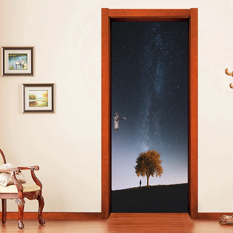 3D Door Decals, Peel and Stick Door Stickers, Self Adhesive Mural
