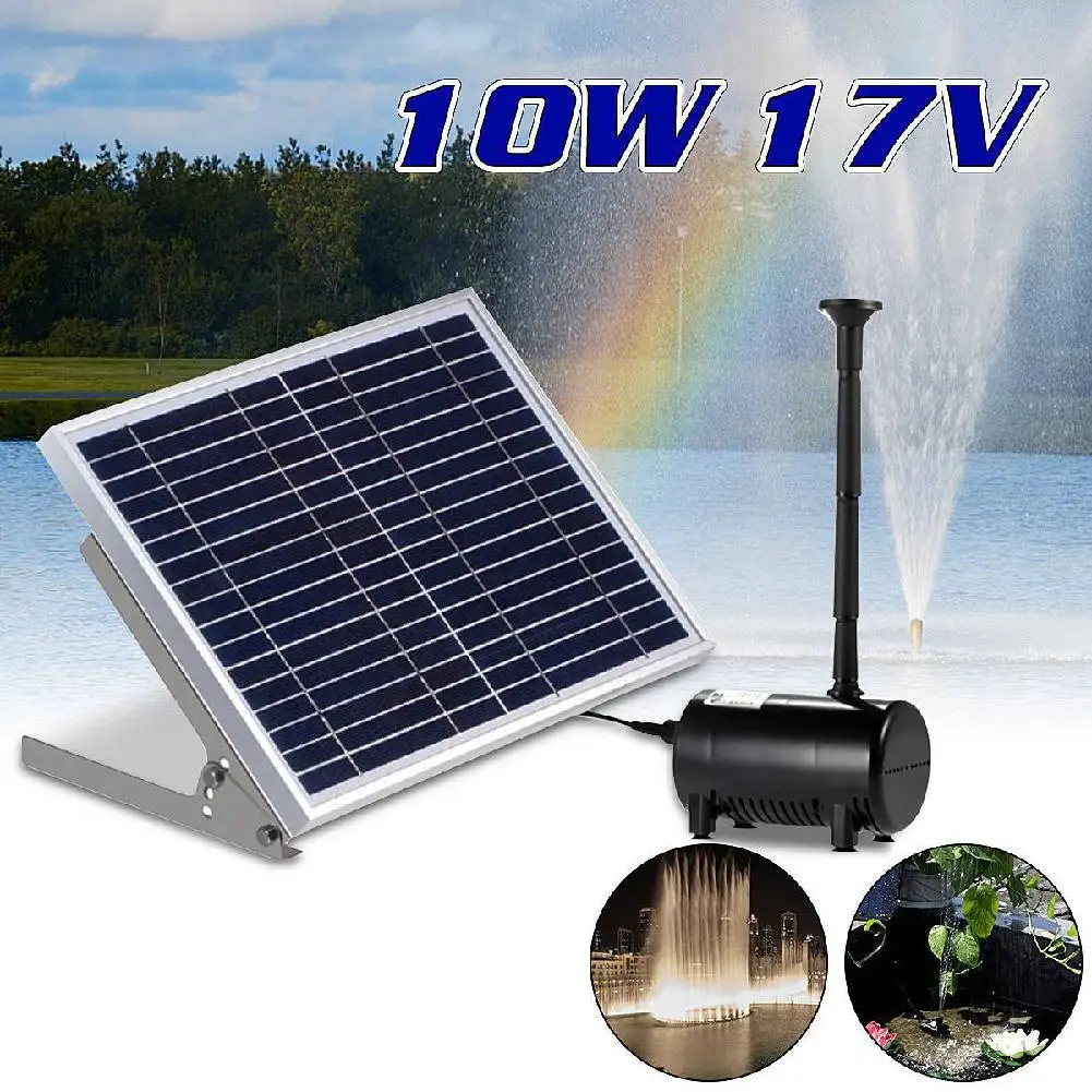 

1350L/H Solar Panel Brushless Water Fountain Pump System 17V 10W Solar Panel Garden Irrigation Kit For Various Scope Gardening