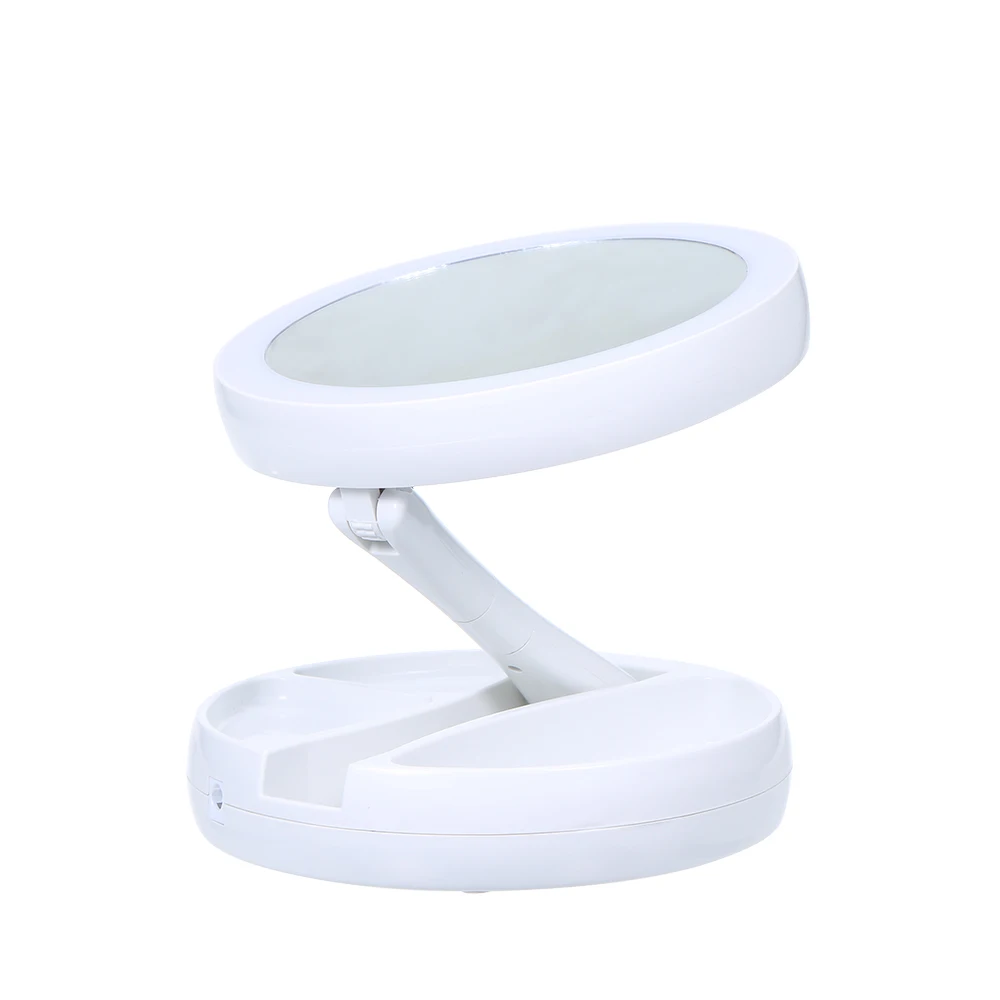

Foldable Double Side Magnifying Cosmetic Desk Function USB Operated Two Power Supply Ways DC5V 5W 21 LED Make Up Mirror Light
