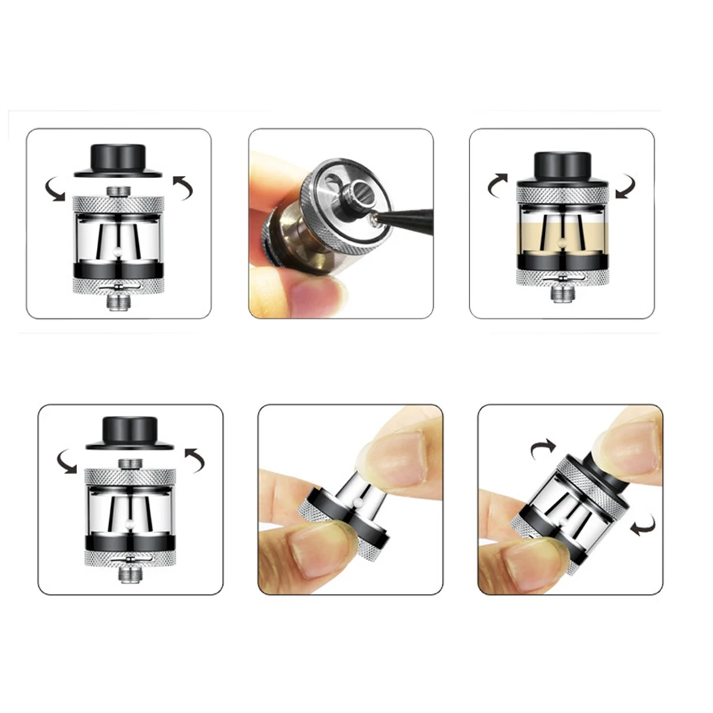 Mini RTA 30-100W Tank 3ml Capacity Build Deck Dual Adjustable Airflow Universal 510 thread e-Cigarette Atomizer Mini RTA 30-100W Tank 3ml Capacity Build Deck Dual Adjustable Airflow Universal 510 thread e-Cigarette Atomizer