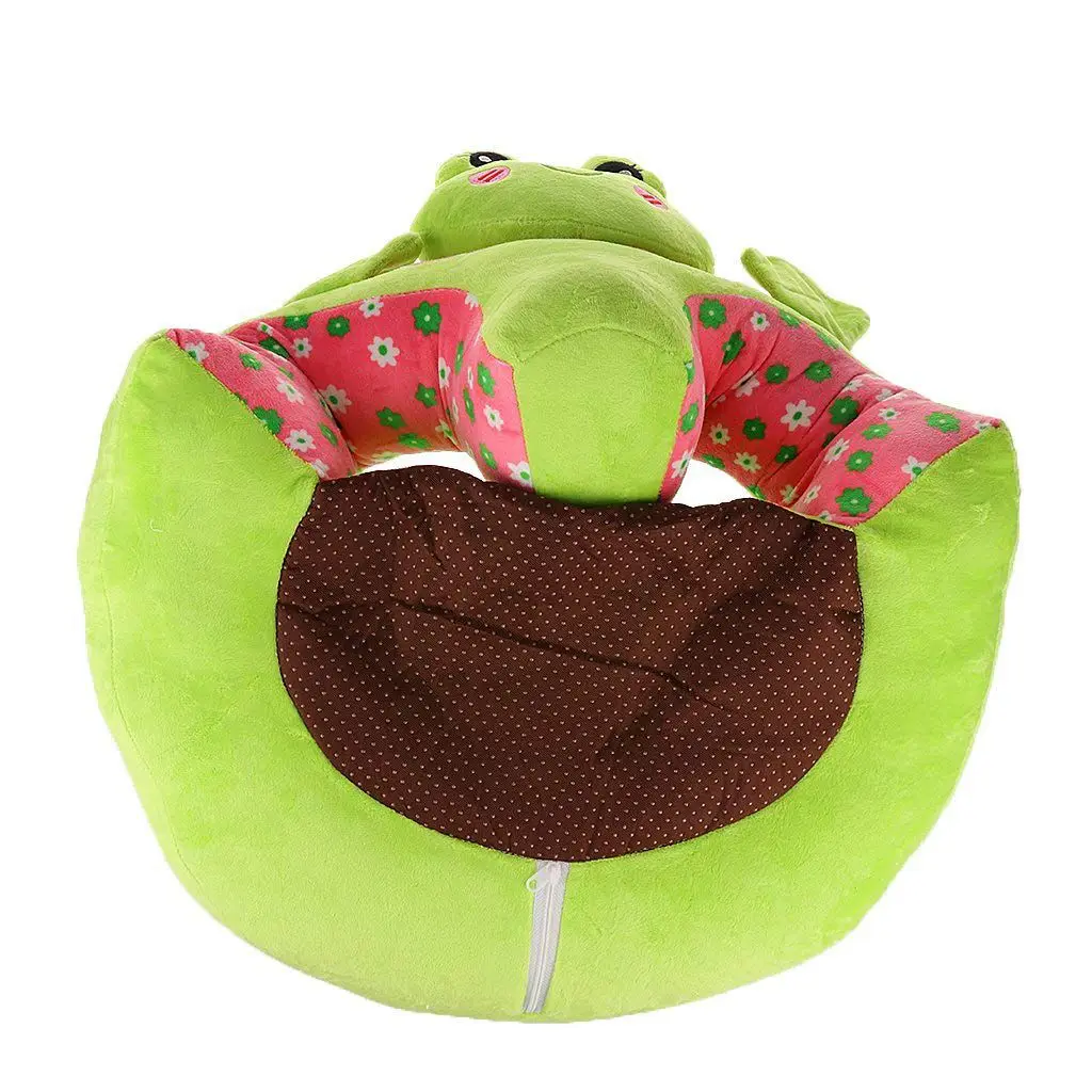 Baby Sitting Chair Baby Seat Learn To Sit Cute Animal Plush Toy- Green frog