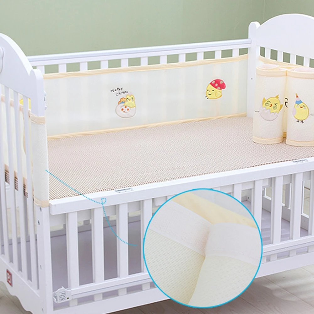 Prix 2 pcs ensemble 3D Respirant Lit Bébé Pare chocs Sûr Nouveau Né Crèche Bumper Lit Bébé Protecteur Collision Moitié Autour de Bébé Literie Pare chocs