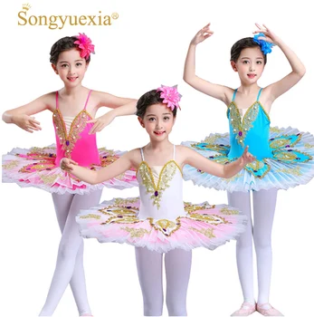 

Songyuexia Children professional ballet tutu dress collant ballet feminino adulto Girl romantic tutu ballet skirt 3colors