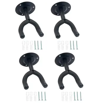 

4 Pack Guitar Hangers Hooks Holders Wall Mount Guitar Rack Hanger Stand Holder Hook (4 Pack)