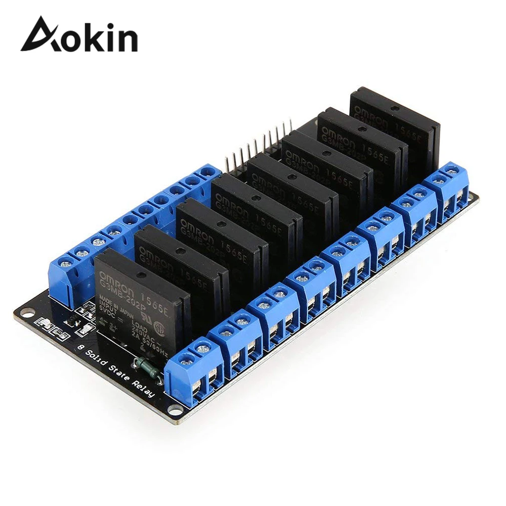 

8 Channel Solid State Relay Module Board High Level Trigger Ssr Input 5v Dc Output 240v Ac 2a For Ardui For Arduino Diy Kit