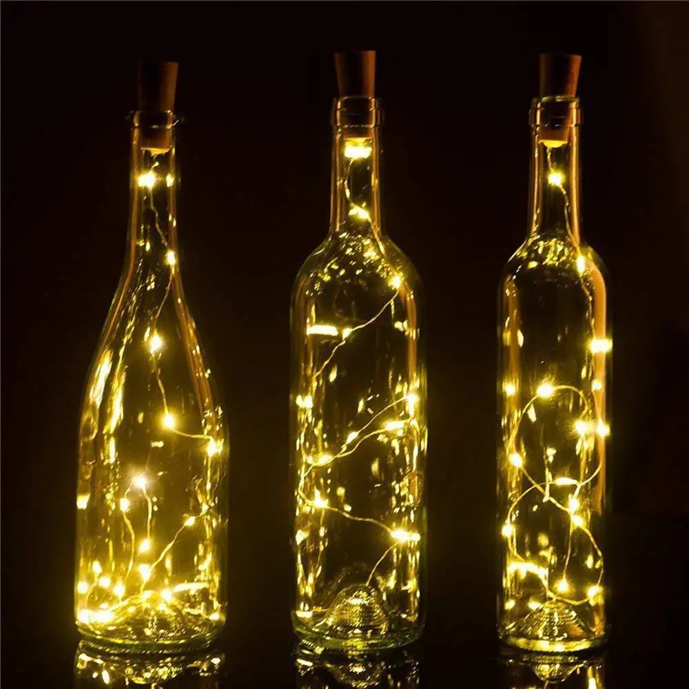 6.5ft 20 LED Wine Bottle Lights Cork Battery Powered Garland DIY
