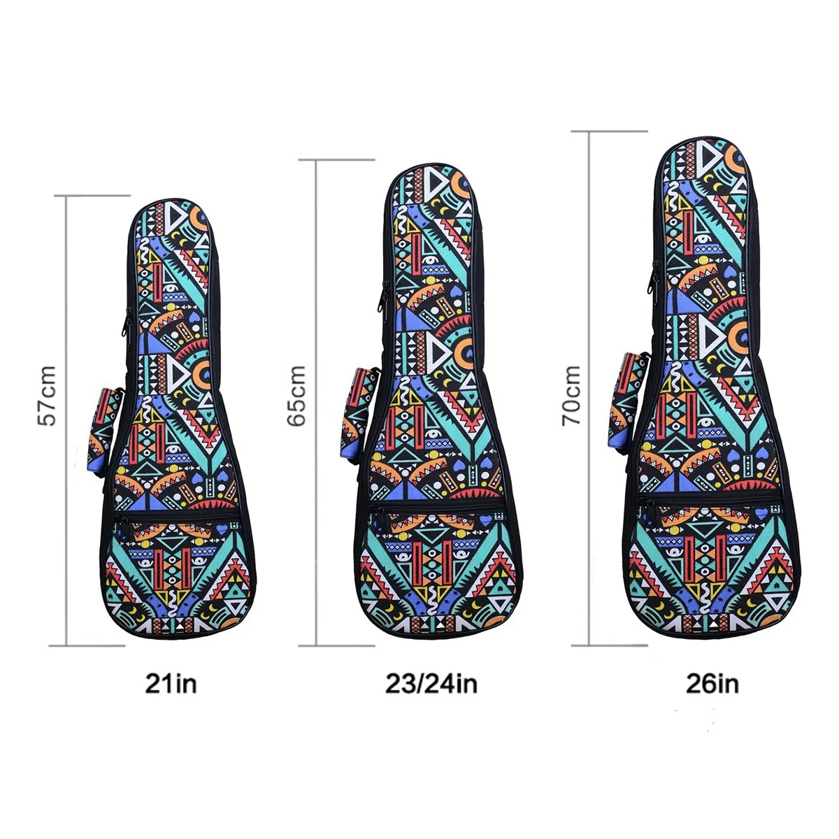Skup ADDFOO 21 23 26 Cal torba do noszenia Ukulele podwójny pasek ręcznie Folk bawełny wyściełane etui na części do gitary Ukulele akcesoria