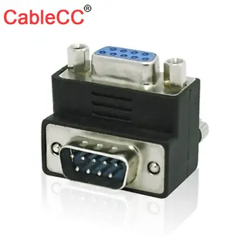 

10pcs/lot CY D-Sub Connector Socket 9PIN Male to Female Right Angled 90 Degree Adapter High Quality Cablecc
