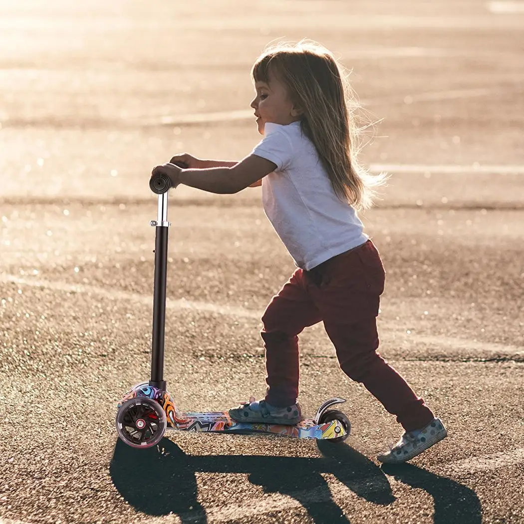 

Scooter Child Kids Light Bike Four Round Wheel Folding Bike Slide Block Flash 4 Wheels Outdoor Toys 2-15years Bicycle