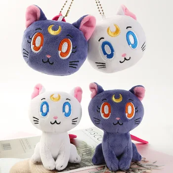 

Mini 6~10CM Cartoon Anime Sailor Moon Plush Keychain Creative Luna Cat Soft Stuffed Bag Xmas Pendants Charm Cellphone Strap Doll