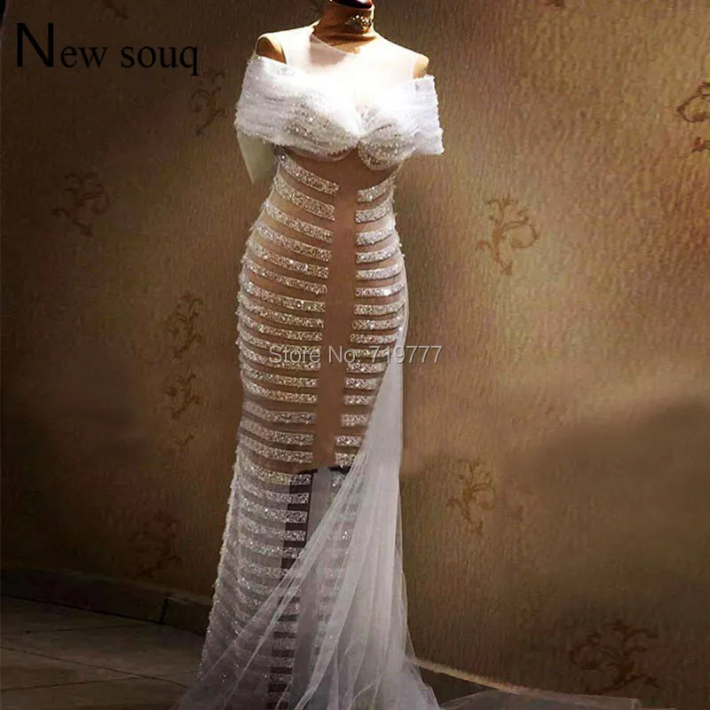 Real Photo Arabic Evening Dress Long Custom Made With Crystal Beaded Mermaid Prom Dresses Vestido De Festa Bow Back 2019 Real Photo Arabic Evening Dress Long Custom Made With Crystal Beaded Mermaid Prom Dresses Vestido De Festa Bow Back 2019