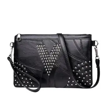 

Fashion Rivet Women's Bags PU Leather Crossbody Bag Luxury Fringed Handbags for women Bolsos Mujer De Marca Famosa 2019