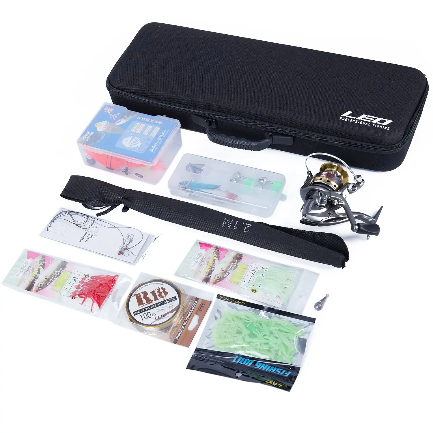 الصيد كومبو يشبع عدة الغزل الصيد بكرة والعتاد القطب مجموعة تلسكوبي الصيد رود بكرة مع 100 متر خيط صنارة الصيد السحر السنانير