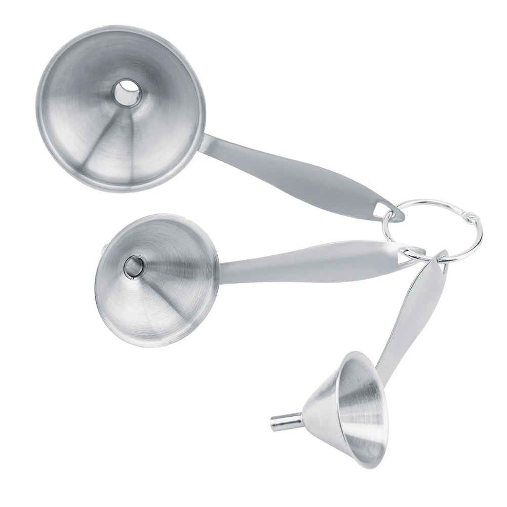 

3Pcs/set Stainless Steel Funnels for Transferring Oil Wine Liquids Powder Practical Kitchen Tools