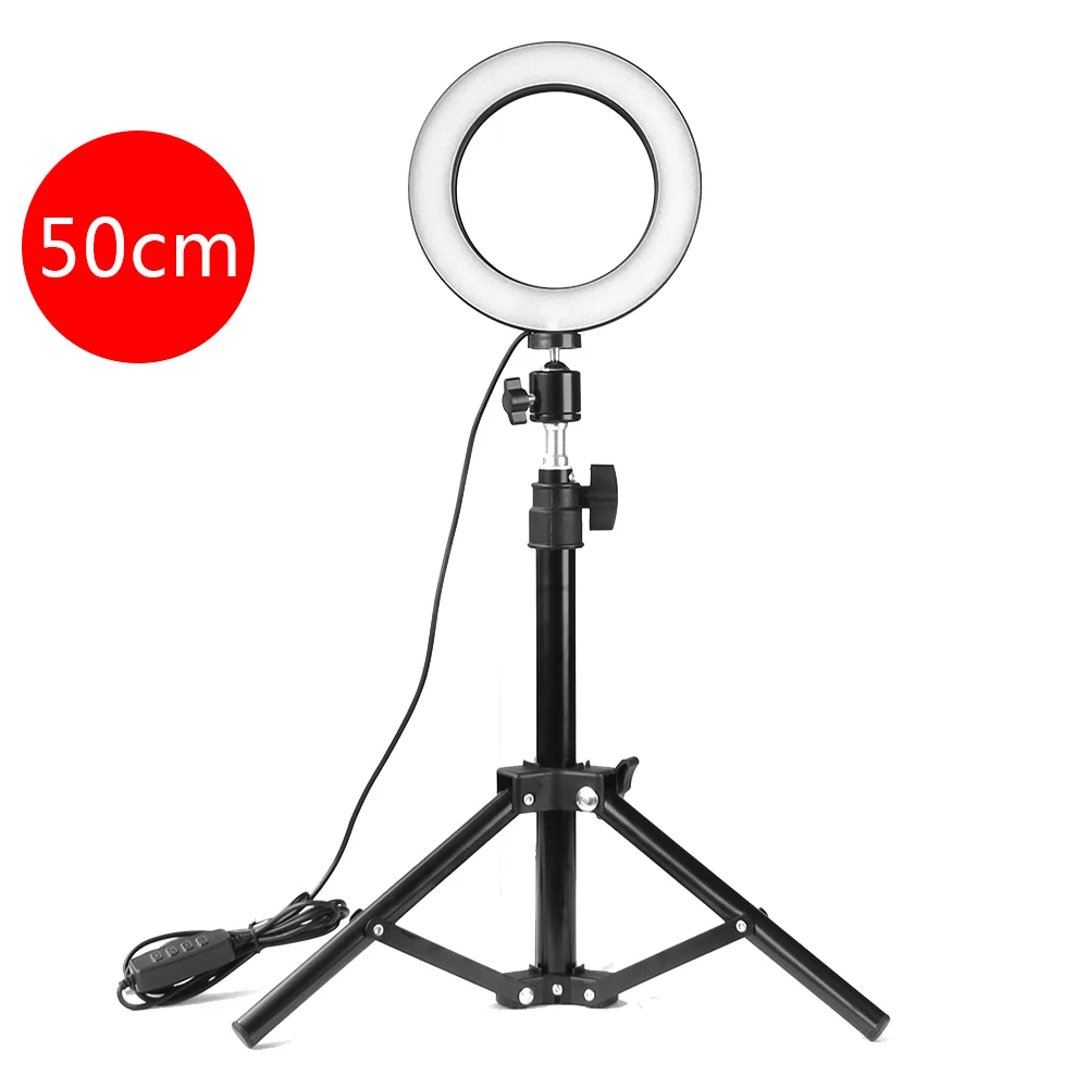 

Dimmable LED Studio Camera Selfie Ring Light Photo Phone Video Light Ring Lamp With Tripods Ring Fill Light For Canon Nikon