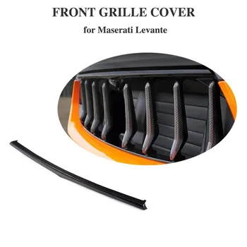 

For Maserati Levante Base and S Sport Utility 4-Door Carbon Fiber Car Front Bumper Middle Mesh Grill Decoration Trim 2017 2018