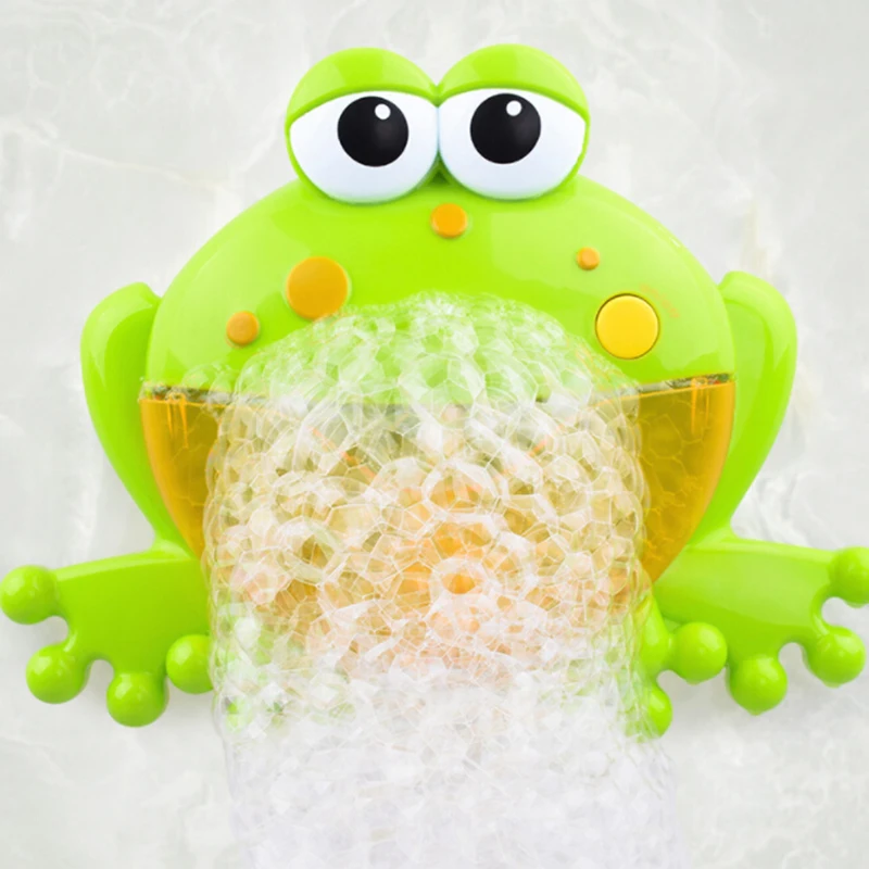 

New Cute Frog Bubble Machine Big Frog Automatic Bubble Maker Blower Music Bath Toys For Baby Party Summer Outdoor Toy