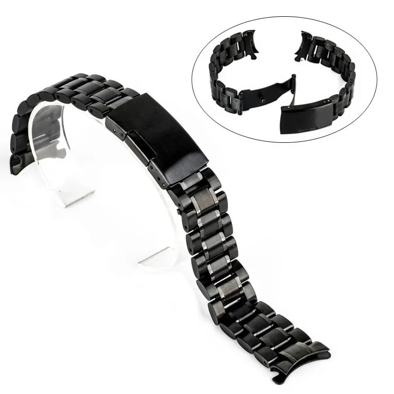 

18/22mm Stainless Steel Watch Strap Fashion Casual Unisex Watchband Black Solid Bracelet Sports Watch Wristband