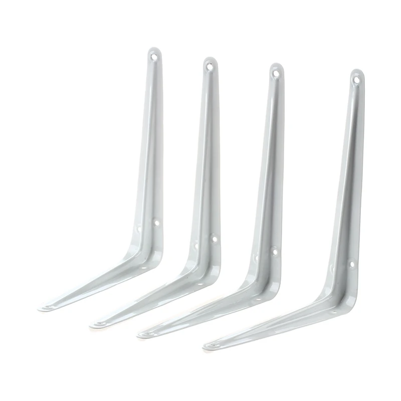 

Hot 4pcs Wall Furniture Shelf Brackets Braces Iron White 15x20cm
