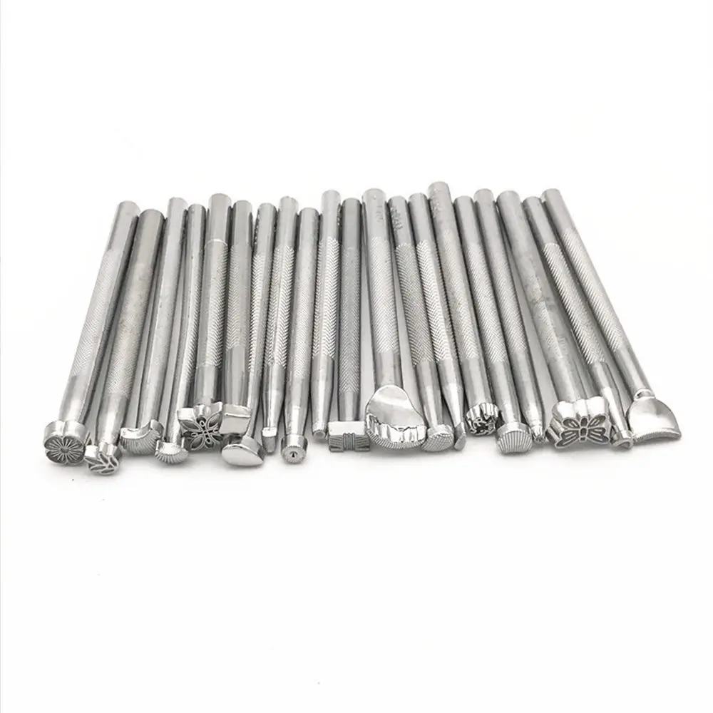 

20pcs/set Alloy DIY Leather Carving Stamp Tools Multi-function Plant Tanned Leather Printing Trenching Device Diamond Cut