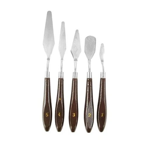 

5 in 1 Stainless Steel Artist Oil Paint Handicraft Metal Painting Palette Knife