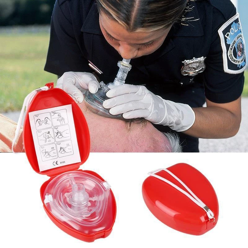 

Professional First Aid CPR Breathing Mask Protect Rescuers Artificial Respiration Reuseable With One-way Valve Tools