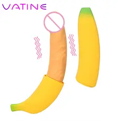 Вибратор с бананом VATINE реалистичный фаллоимитатор Женский мастурбатор 7 скоростей G-spot влагалище стимулятор секс-игрушки для женщин
