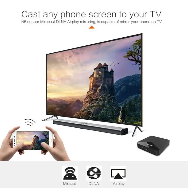 Magicsee N5 Android 7 1 2 4G + 5G Wifi Tv Box Amlogic S905X четырехъядерный 2G 16G Smart с Hd 4K телеприставка