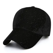 Новая модная весенняя женская бейсбольная кепка с блестками блестящая Регулируемая Повседневная бейсболка шапка