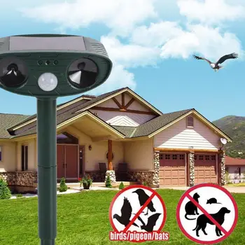 

Solar Power Ultrasonic Signal Animal Repeller Outdoor Bird Mouse Dog Cat Expeller Ultra Sonic Deterrent Frighten Animal Repeller