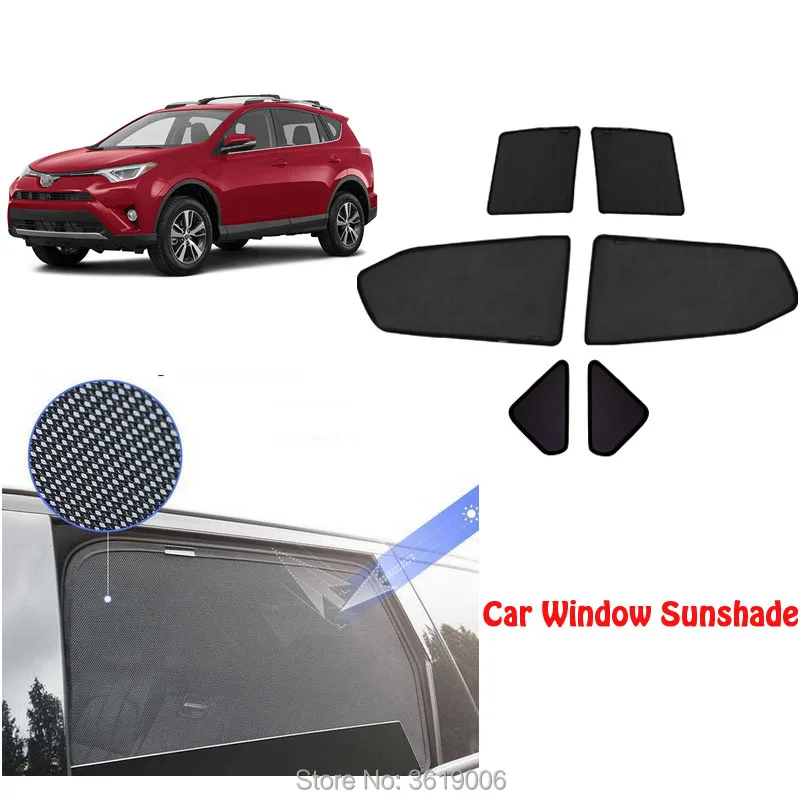 

6pcs High-end custom For Toyota RAV4 2013-2018 card type magnetic car curtain sun shade car window shade car styling