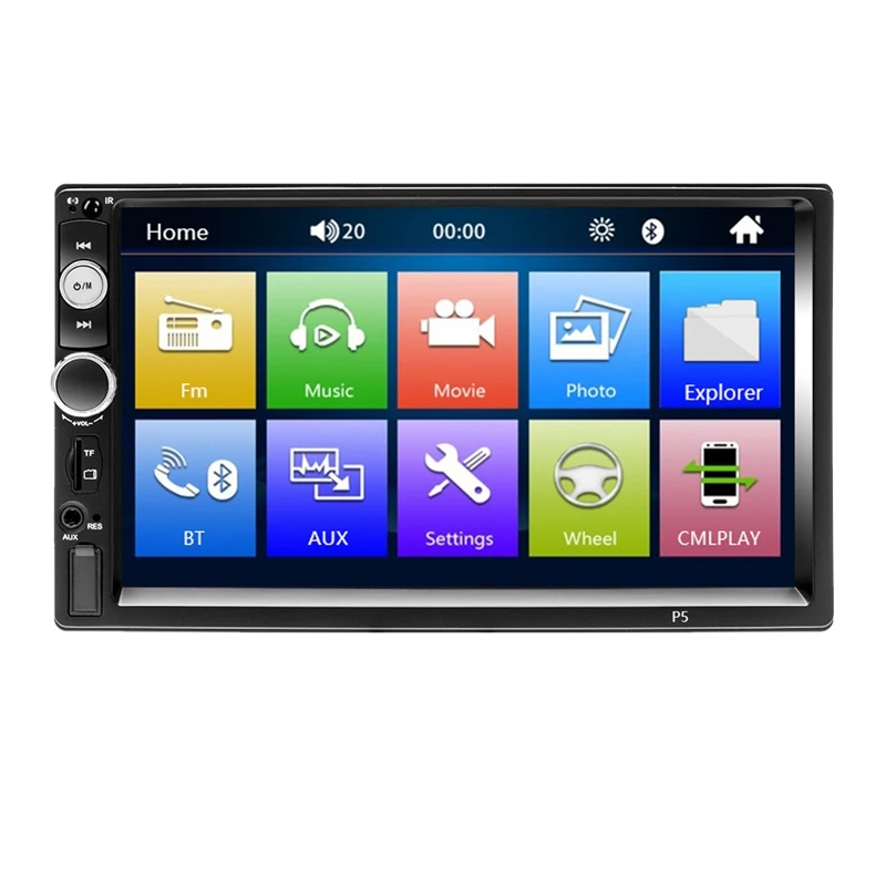 

Double Din Car Stereo,7-Inch 1080P Press Screen Car Radio Mp3/Mp5/Fm Player Supports Dvr Reversing Image Bluetooth/Usb/Tf With