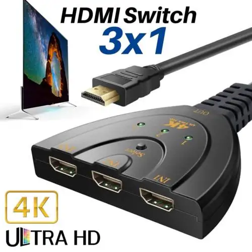 3 Порты и разъёмы 1080 P автоматический HDMI переключатель делителя концентратор